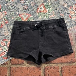 Forever 21 black elastic waistband pull on style denim shorts